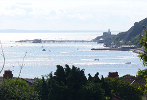 Mumbles Pier Seen from Oystermouth Castle